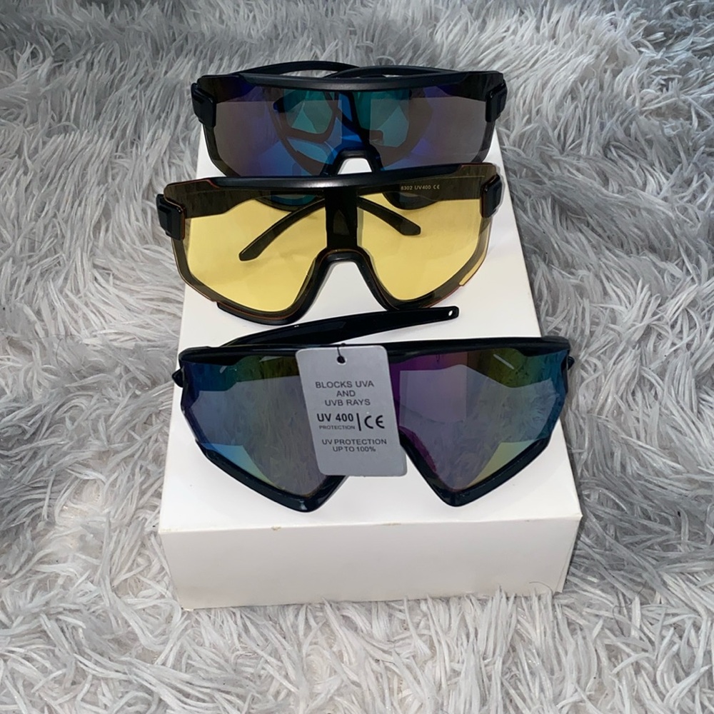 Unisex Polarized Sports Glasses, UV400 Protection Lens - Set of 3